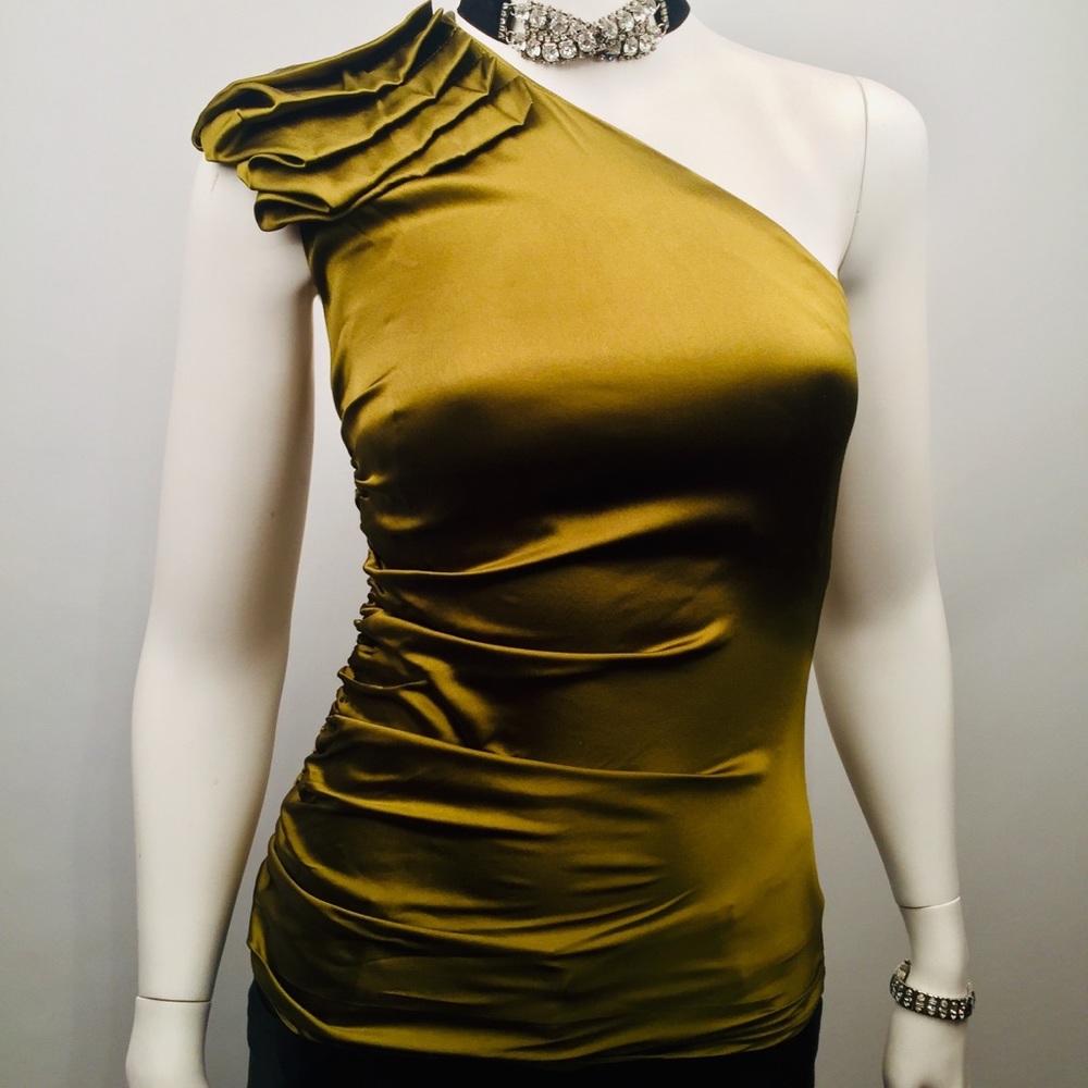 Cache one shoulder chic blouse size extra small